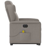 vidaXL Fauteuil inclinable de massage électrique Taupe Tissu