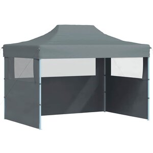 vidaXL Tente de réception pliable avec 3 parois 3x4 m Acier Anthracite