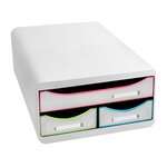 Module De Classement Small-box 3 Tiroirs Black Office - Blanc/arlequin - Exacompta