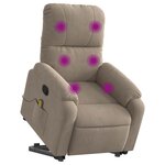 vidaXL Fauteuil inclinable de massage taupe tissu microfibre