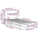vidaXL Lit bibliothèque sans matelas cire marron 100x200cm bois massif