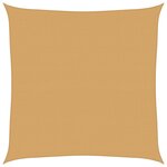 vidaXL Voile d'ombrage 160 g/m² carré sable 5x5 m PEHD
