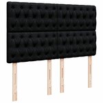 VidaXL Cadre de lit ottoman avec matelas noir 140x190 cm tissu