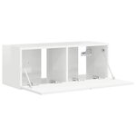 vidaXL Meuble TV mural Montage mural Blanc Brillant 60 x 31 x 29.5 cm