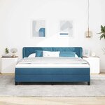vidaXL Lit à ressorts avec tête de lit Bleu foncé 180 x 200 cm Velours
