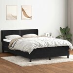 vidaXL Sommier à lattes de lit avec matelas noir 160x220 cm velours