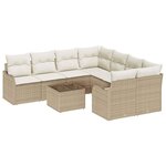 vidaXL Ensemble de canapé de jardin avec coussin 9 Pièces Beige et crème
