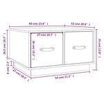 vidaXL Table basse 60x53x35 cm Bois massif de pin