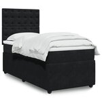 vidaXL Sommier à lattes de lit et matelas Noir 80x200 cm Velours