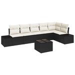 vidaXL Ensemble de canapé de jardin 6 pièces avec coussins Brown Poly Rattan
