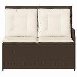 vidaXL Banc de jardin avec coussin Marron Poly rotin