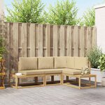 vidaXL Ensemble de canapés d'extérieur 3 Pièce Blanc et Beige