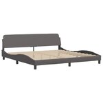 vidaXL Lit Viana avec matelas gris 200x200 cm similicuir