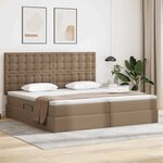 vidaXL Lit avec rangement et LED Cappuccino 200 x 200 cm Simili cuir