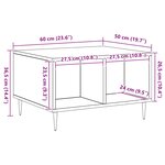 vidaXL Table basse chêne artisanal 60x50x36 5 cm bois d'ingénierie