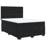 vidaXL Sommier à lattes de lit et matelas Noir 160x200 cm Velours