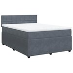 vidaXL Sommier à lattes de lit et matelas Gris foncé 160x200cm Velours