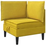 vidaXL Ensemble de meubles pour le salon 3 Pièces Jaune Velours