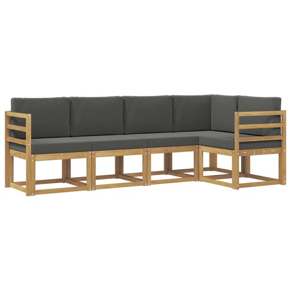 vidaXL Ensemble de canapés d'extérieur 5 pc Blanc et anthracite