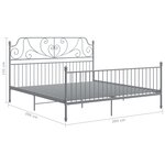 vidaXL Cadre de lit Gris Métal 200x200 cm