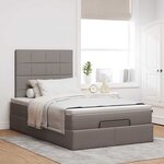vidaXL Cadre de lit ottoman avec matelas taupe 120x200 cm tissu