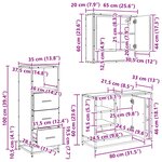 vidaXL Ensemble de mobilier de salle de bain 3 Pièces Chêne noir