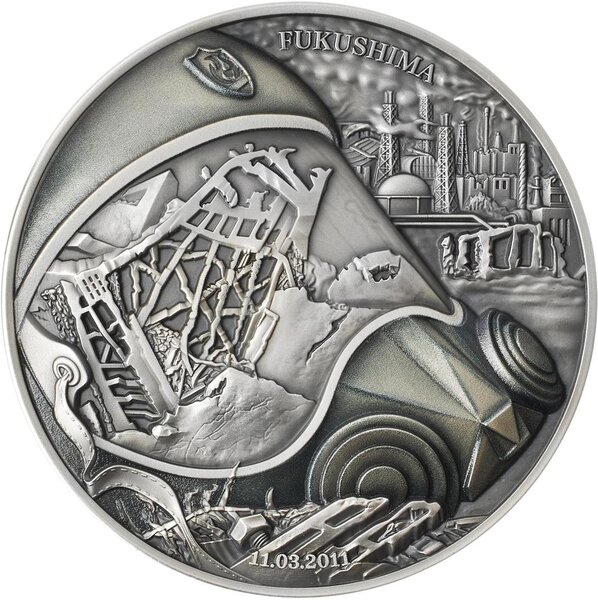 Pièce de monnaie en Argent 5 Dollars g 62.2 (2 oz) Millésime 2024 Human Tragedies FUKUSHIMA
