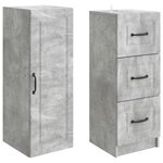 vidaXL Ensemble de Meubles 2 Pièces Gris béton 33 x 34 5 x 87 cm