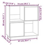 vidaXL Buffet blanc 74x35x80 cm bois massif de pin