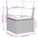 vidaXL Ensemble de Canapé de Jardin de 6 Pièces avec Coussins Noir Poly Rotin