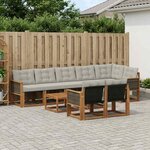 vidaXL Ensemble de canapés d'extérieur 9 pc Naturel et gris clair