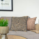 Coussin carré beige et marron 45 x 45 cm