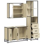 vidaXL Ensemble de meubles de salle de bain 3 Pièces chêne sonoma