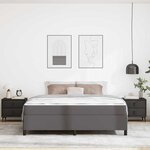 vidaXL Cadre de lit avec matelas Gris 180 x 200 cm Faux cuir