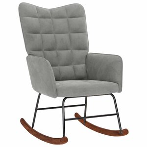 vidaXL Chaise à bascule Gris clair Velours