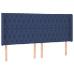vidaXL Sommier à lattes de lit matelas et LED Bleu 200x200 cm Tissu