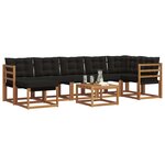 vidaXL Ensemble de canapés d'extérieur 8 pc Naturel et Noir