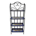Etagère à plantes Métal Mosaïque Méditerranéen Bleu Cleo