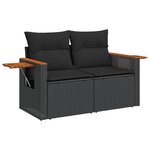 vidaXL Salon de jardin 6 Pièces avec coussins noir résine tressée