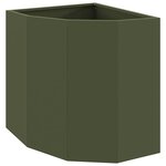 vidaXL Jardinière d'Angle Vert olive 45 x 45 x 50 cm Acier