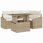 vidaXL Ensemble de canapé de jardin avec coussin 5 Pièces beige et crème