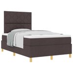 vidaXL Lit à ressorts avec matelas Marron foncé 120 x 200 cm tissu