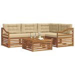 vidaXL Ensemble de canapés d'extérieur 5 pc Naturel et Beige