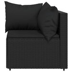 vidaXL Canapés d'angle de jardin et coussins 2Pièces Noir Résine tressée