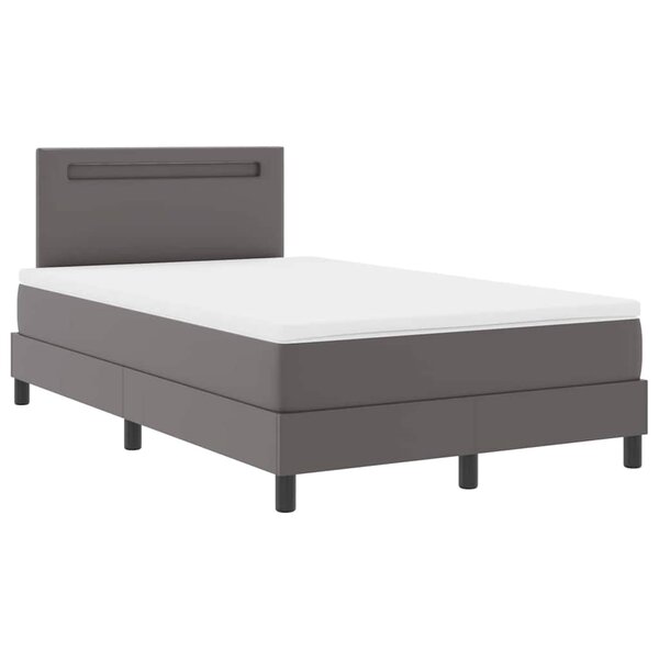 vidaXL Cadre de lit avec matelas Gris 120 x 200 cm Faux cuir