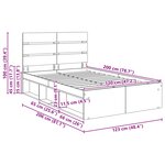 vidaXL Cadre de lit avec tête de lit Béton 120 x 200 cm Pin massif