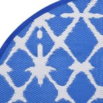 vidaXL Tapis d'extérieur ARAKIL bleu et blanc Ø120 cm PP