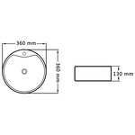 vidaXL Lavabo avec trop-plein 36x13 cm Céramique Blanc