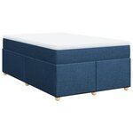 vidaXL Sommier à lattes de lit avec matelas Bleu 120x200 cm Tissu