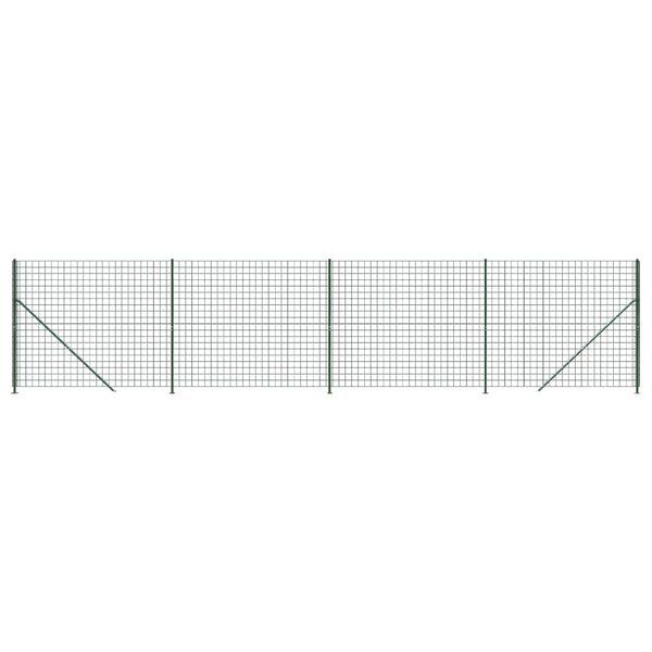 vidaXL Clôture en treillis métallique avec bride vert 2x10 m